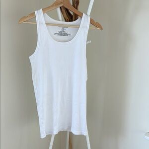 Tommy Hilfiger White Fitted Sleeveless Tank Top